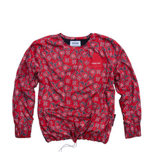 Load image into Gallery viewer, Paisley Crewneck YOUNG WAR Luxury Fashion Top Red with drawstrings Front View