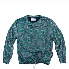 Load image into Gallery viewer, Paisley Crewneck YOUNG WAR Luxury Fashion Top Green with drawstrings Front View
