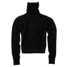 Load image into Gallery viewer, Black turtle neck luxury fashion Cotton sweatshirt from view black