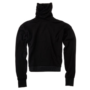 Black turtle neck luxury fashion Cotton sweatshirt from view black